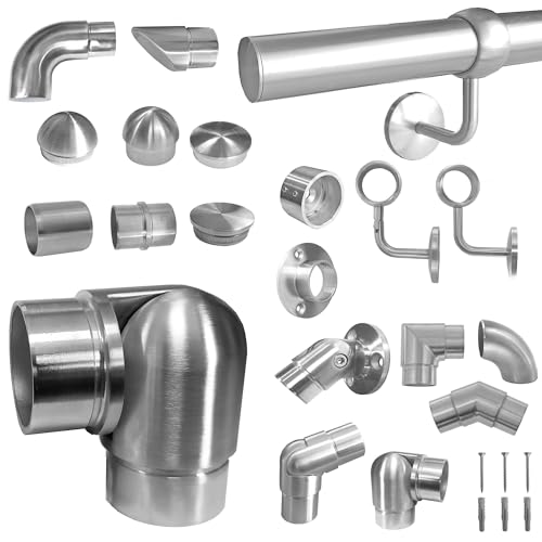BASIT Gelenkverbinder Edelstahl für Handlauf & Geländer I Edelstahl Rohrverbinder Kippgelenk für Edelstahlrohr 42,4 x 2mm I Edelstahl Geländer Zubehör WI10V von BASIT