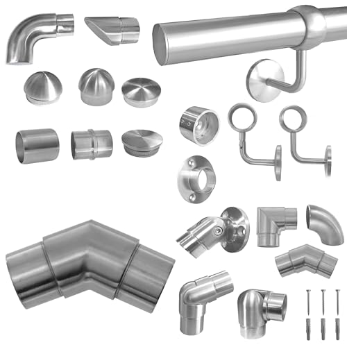BASIT Rohrbogen 135° Edelstahl für Handlauf & Geländer I Edelstahl Rohrverbinder für Edelstahlrohr 42,4 x 2mm I Edelstahl Geländer Winkel Bogen WI135 von BASIT