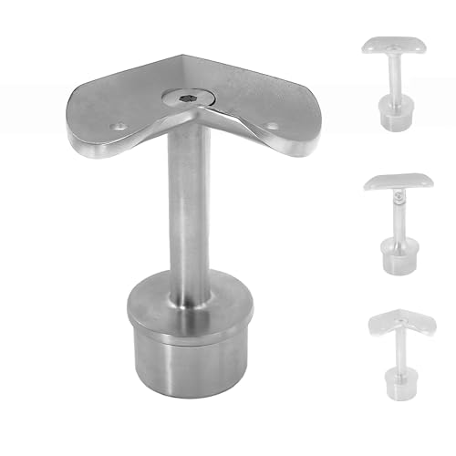 BASIT Edelstahl Handlaufträger Platte 90° für 42,4 mm Rohr I Handlaufträger Edelstahl zur Handlauf Befestigung auf Pfosten I Geländerhalterung Treppengeländer HT55 von BASIT