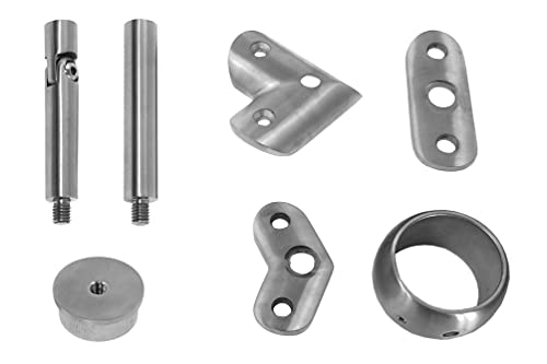 Edelstahl Handlaufträger Geländer Handlaufstütze Handlaufhalter Teile Ø42,4mm, Modell:3082-1 Stift mit Gelenk von BASIT