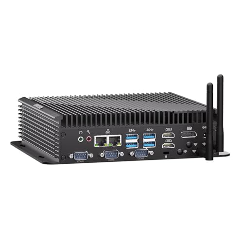 BASOARO Industrie PC Mini PC Win 11 Pro Core i5 1235U, Lüfterkühlung, 32GB RAM 1TB SSD, Dreifach Display 2 HD+DP, RJ45 LAN, 6 RS232 COM, WiFi6 & BT5.2 für Industrielle Automatisierung von BASOARO