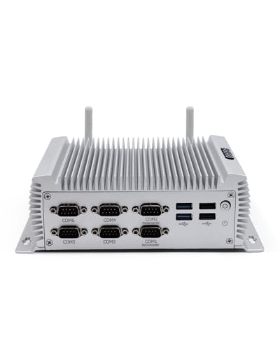 BASOARO Lüfterloser Mini Computer, Mini PC Win 10 Pro, Core i5 4200U, 4GB RAM 256GB SSD 1TB HDD, 2 RJ45 LAN, HD VGA Dual Display, 6 RS232 COM, 8 USB, WLAN, BT 4.0, Mini PC 2 Ethernet von BASOARO