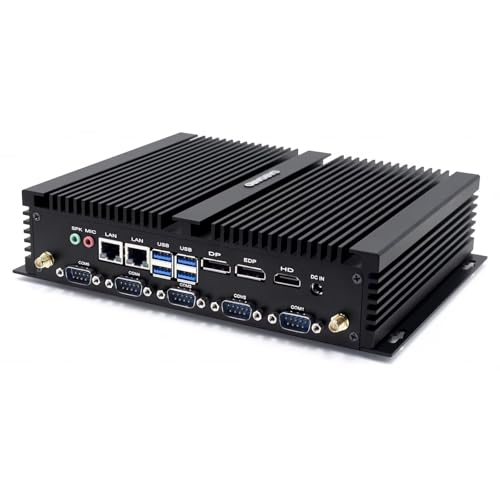 BASOARO Lüfterloser PC Industrie PC Core i5 8250U, 16G RAM 512G SSD, DP EDP HD 4K Triple Display, Gigabit Ethernet, 6 RS232 COM, 8 USB, WiFi BT, Win 11 Linux Ubuntu Fanless Computer von BASOARO
