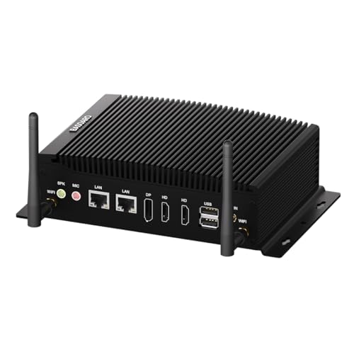 BASOARO Mini Desktop PC Win 11 Pro, Lüfterloser Industrie PC Core i7 10810U, 16GB RAM 512GB SSD 1TB HDD, 2 LAN, 2 RS232 COM, 4K Triple Display, 2.4G/5.0G WiFi, BT, Unterstützung Linux Ubuntu von BASOARO