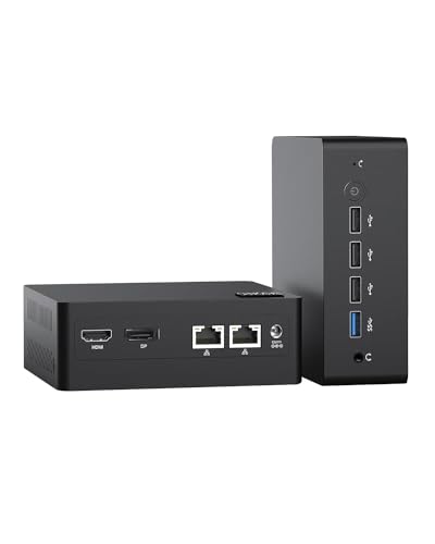 BASOARO Mini PC N100, Mini Desktop PC Windows 11, Alder Lake N100 der 12. Generation, 8GB LPDDR5 RAM 1TB SSD, Dual Gigabit Ethernet, HD DP 4K Dual Display, 4 USB, WiFi 5 BT 4.0 für Home Office von BASOARO