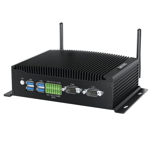 BASOARO Mini PC i5 8260U, Kleiner Desktop Computer mit Win Linux, 16GB RAM 256GB SSD, 2 RJ45 LAN, 4K Dual HD+DP Display, 6 USB, 2 RS232 COM, Auto Power On, 2.4G/5G WiFi, Lüfterloser Mini PC von BASOARO