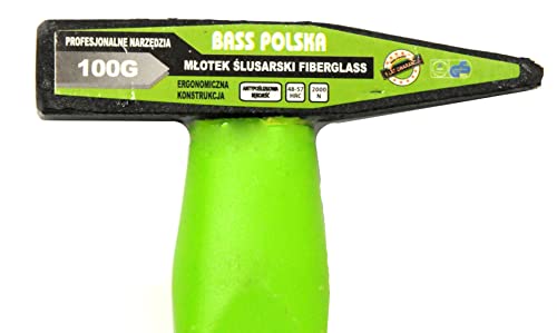 BASS POLSKA Schlosserhammer Hammer Fiberglas Robust Praktisch Profirierte Griff Nägelarbeite Montage Werkstatt Zuhause Solide Herstellung 10 Jahre Garantie Glasfasermaterial 100 g von BASS POLSKA