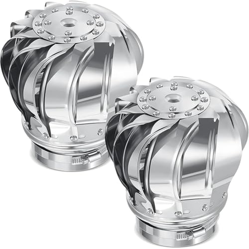 2 Stück 100 mm nicht angetriebener Dachventilator, Wind-Dachboden-Entlüftung for Häuser, Fabriken, Dachböden, Bauernhöfe, auslaufsicherer Entlüftungskappenventilator von BASSFLY