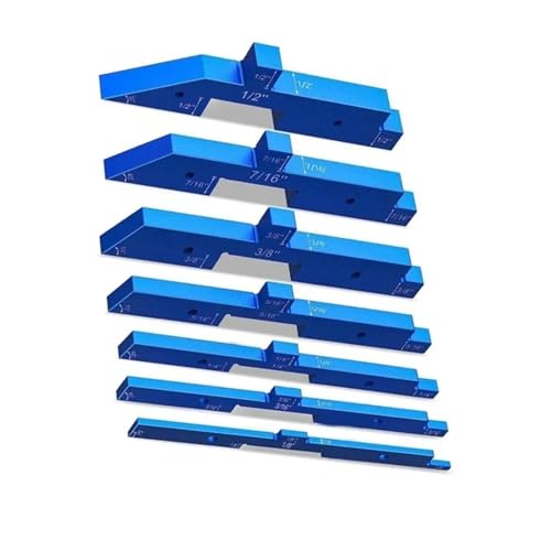 7 Stück Router-Tisch-Setup-Stangen, Aluminium-Setup-Blöcke, Höhenlehre, Router-Tischkreissäge measuring tools(Blue) von BASSFLY