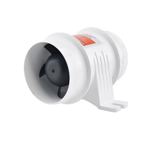 BASSFLY Rohrventilator, 12V 24V DC 145CFM 235CFM Inline-Bilgengebläse, Gerader Durchfluss, Motorraum-Abluftventilator, 3-Zoll-4-Zoll-Raum-Auto-Yacht-Ventilator von BASSFLY