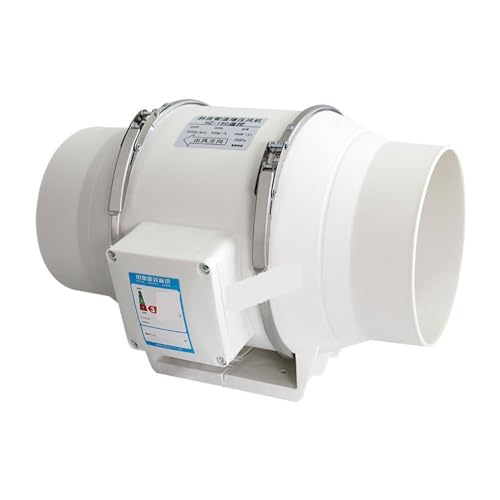 BASSFLY Rohrventilator, 3/4/5/6 Zoll Geräuscharmer Rohrkanal Hydroponischer Luftstromventilator Abluftventilator Küche Badezimmer Belüftungsabzug Leistungsstarker Atti-Ventilator(4INCH) von BASSFLY