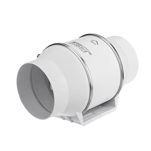 BASSFLY Rohrventilator, 3" 4" 6" 8" Abluftventilator Home Silent Inline-Rohrkanalventilator Badezimmerabzugslüftung Küche Toilette Wandluftreinigung(5inch) von BASSFLY