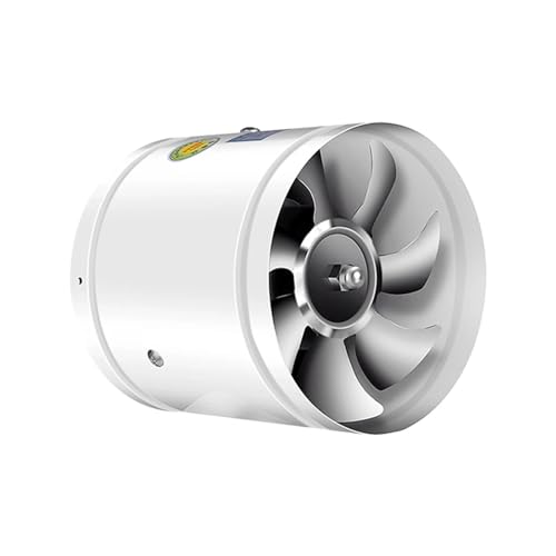 BASSFLY Rohrventilator, 4/6 Zoll Luftventilator Kanalventilator Leistungsstarker Wandventilator Mit Geringer Geräuschentwicklung for Restaurants, Küchen, Supermärkte Und Mehr(White,6 inch) von BASSFLY