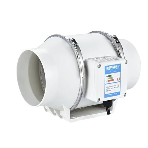 BASSFLY Rohrventilator, Abluftventilatoren Home Silent Inline-Rohrkanalventilator for Badezimmerabzugslüftung Küche Toilette Wandluftreinigungsventilator(5 inch) von BASSFLY