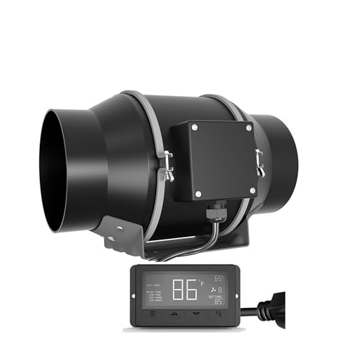 BASSFLY Rohrventilator, Smart-Sensor-Inline-Ventilator, 6-Zoll-Gleichstrom-Wärmerückgewinnungs-Lüftungsventilator, Abluft-Inline-Kanalventilator von BASSFLY