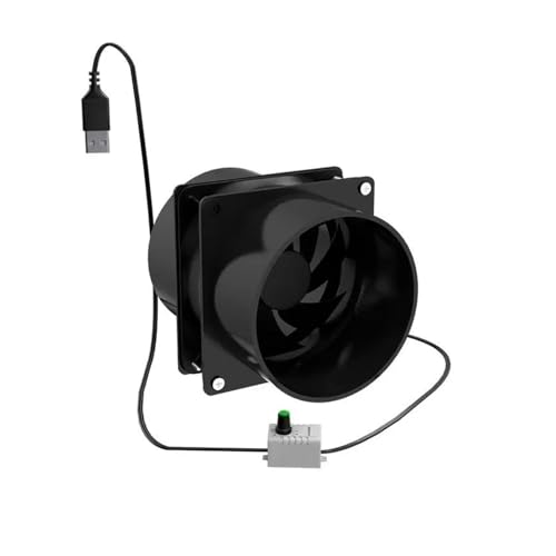 BASSFLY Rohrventilator, USB-Lötrauchabsorber Mit Einstellbarer Geschwindigkeit, ESD-Rauchabzugsventilator, Rohrkanal-Exhuast-Ventilator Mit 1 M Langem Rohrwannen-Belüftungsventilator(with 1m Pipe) von BASSFLY