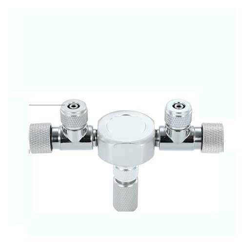 CO2 Druckminderer, Aquarium CO2 Shunt CO2 Regler Mehrwege-Shunt Regelventil Aluminiumlegierung CO2 Multi-Pass 2-6 Shunt Aquarium Zubehör(W02-02) von BASSFLY