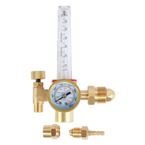 CO2 Druckminderer, Argon CO2 MIG WIG Durchflussmesser 0-4000 PSI Präziser Gasschweißregler 10-60CFH Einstellbarer Argonregler Durchflussmesser Messgerät von BASSFLY