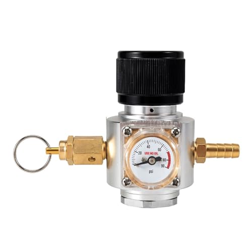 CO2 Druckminderer, CO2-Laderät-Set, 0–90 PSI Mini-CO2-Gasregler mit Ablassventil von BASSFLY