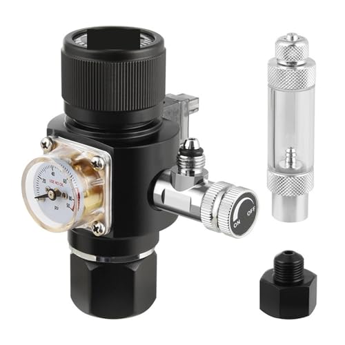 CO2 Druckminderer, Mini Dual Sta Co2 Regler Aquarium Aquarium Magnetventil Blasenzähler Fischglas Zubehör Kohlendioxid Reduzierer(CAG320) von BASSFLY