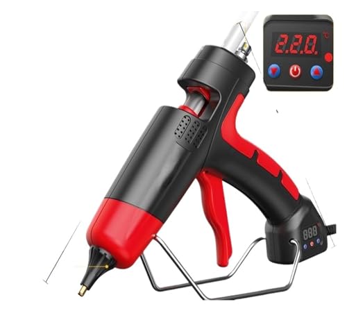 Heißklebepistole, 300W Hot Melt Kleber Pistole Digital Display Temperatur Einstellbare Kupfer Düse Verwenden 11 Mm Kleber Sticks Hause DIY Werkzeug thermische Kleber Pistole(300W-Digital-R,Rood) von BASSFLY
