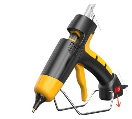 Heißklebepistole, 300W Hot Melt Kleber Pistole Digital Display Temperatur Einstellbare Kupfer Düse Verwenden 11 Mm Kleber Sticks Hause DIY Werkzeug thermische Kleber Pistole(300W-Switch-Y,Yellow) von BASSFLY