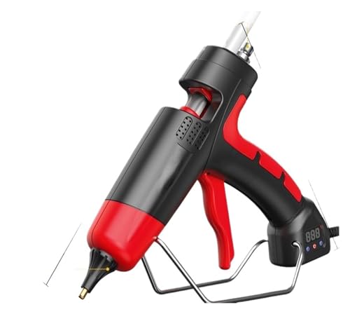 Heißklebepistole, 300w Hot Melt Kleber Pistole Digital Display Temperatur Einstellbare Kupfer Düse Verwenden 11 Mm Kleber Stifte Hause DIY Werkzeug thermo Kleber Pistole(300W-Digital-R,Rood) von BASSFLY
