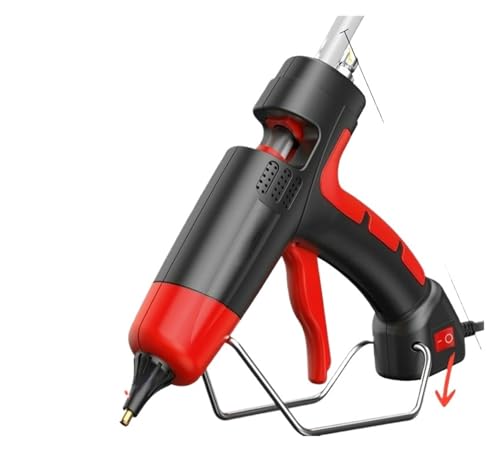 Heißklebepistole, 300w Hot Melt Kleber Pistole Digital Display Temperatur Einstellbare Kupfer Düse Verwenden 11 Mm Kleber Stifte Hause DIY Werkzeug thermo Kleber Pistole(300W-Switch-R,Rood) von BASSFLY