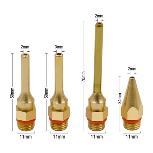 Heißklebepistole, Hot Melt Kleber Pistole Zubehör Reine Kupfer Düse Kleber Pistole Düse Anti-lecka Lan Düse Universal Klebstoff Werkzeug Mund sol Werkzeug(50x2.0mm) von BASSFLY