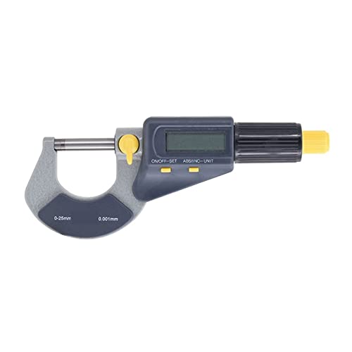 Mikrometer, IP65 Digitale Außenmikrometer Messbereich 0-25 mm/0-1 Zoll Auflösung 0,001 mm/.00005inch 105-01-4(116 series,0-25mm) von BASSFLY
