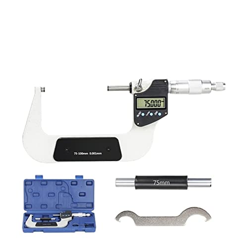 Mikrometer, Mikrometer Digital-Bremssattel 0,001mm 0-25/50/75 / 100mm Elektronisches Außendurchmesser mit LCD Screenmesser-Messwerkzeuge(75-100mm) von BASSFLY