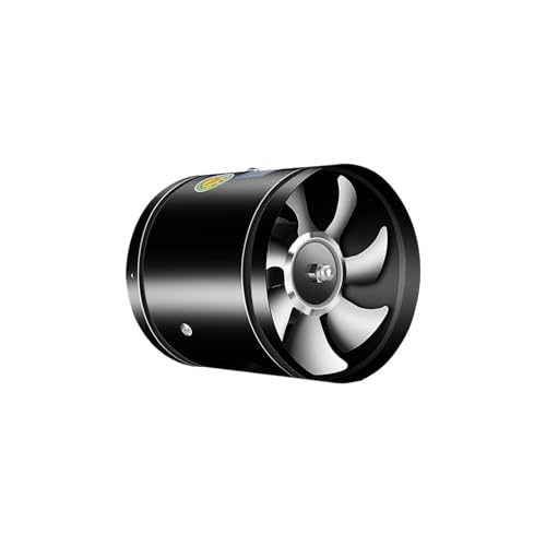 Rohrventilator, 4/6/7 Zoll Luft Ventilator Kanal Fan Metall Rohr Belüftung Rohr Abluft Fan Extractor Badezimmer Wc Wand Fan Luft Gebläse Fan(Noir,6 inch) von BASSFLY