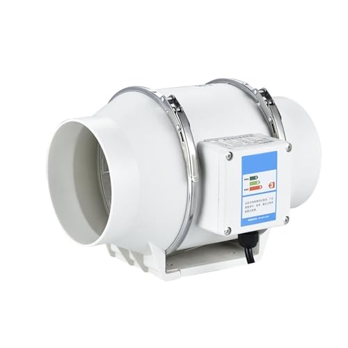 Rohrventilator, 4 5 6 8 Zoll Abluftventilatoren Home Inline-Rohrkanal-Abluftventilator Belüftung Küche Toilette Luftreiniger Ventilator Diagonaler Strömungsventilator(5 Inch with 3m Tube) von BASSFLY