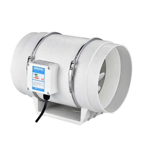 Rohrventilator, 4 5 6 8 Zoll Abluftventilatoren Home Inline-Rohrkanal-Abluftventilator Belüftung Küche Toilette Luftreiniger Ventilator Diagonaler Strömungsventilator(8 Inch with 3m Tube) von BASSFLY