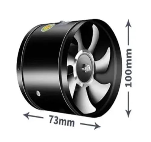 Rohrventilator, 4''6''8'' Rohr Küche Wc Abluftventilator Jalousie Abluftventilator Luft Belüftung Decke Booster Gebläse Metall Abluftventilator(4inch) von BASSFLY