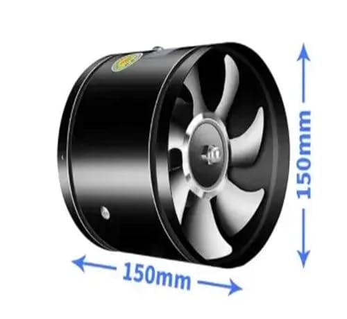 Rohrventilator, 4''6''8'' Rohr Küche Wc Abluftventilator Jalousie Abluftventilator Luft Belüftung Decke Booster Gebläse Metall Abluftventilator(6inch) von BASSFLY