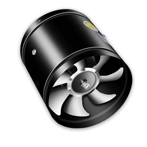 Rohrventilator, 4''6''8'' Rohr Küche Wc Abluftventilator Jalousie Abluftventilator Luft Belüftung Decke Booster Gebläse Metall Abluftventilator(8inch) von BASSFLY