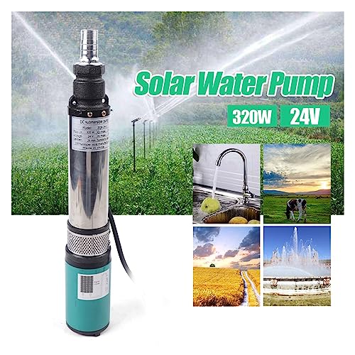 Solar springbrunnen für außen 12V 24V 48V Solar Wasserpumpe Tiefbrunnenpumpe Tauchpumpe Bauernhof Landwirtschaft Bewässerung Tiefbrunnenpumpe 60M Lift Wasserpumpe(320W-24V) von BASSFLY