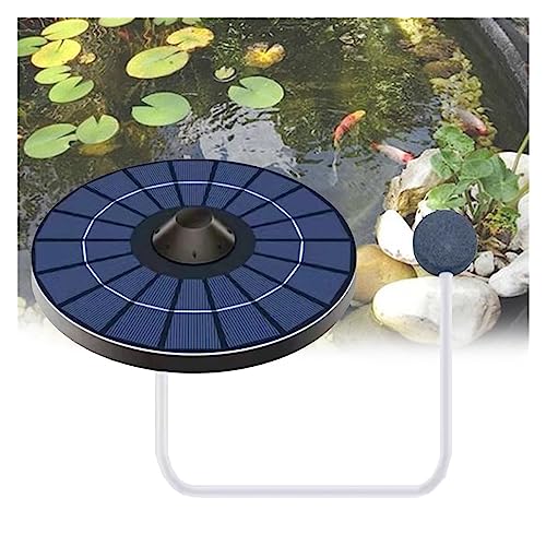 Solar springbrunnen für außen 1pc 0,8 L/min Runde Solar Sauerstoff Pumpe Wasser Luft Belüfter Pumpen Mit 150cm Luft Schlauch Blase Stein for Aquarium Aquarium Teich von BASSFLY