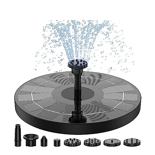 Solar springbrunnen für außen 2,5 W Solarbrunnenpumpe for Vogelbad mit 6 Düsen, solarbetriebener Wasserbrunnen for Garten von BASSFLY