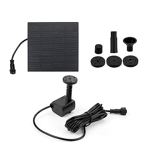 Solar springbrunnen für außen 3/5 W Solar Wasserpumpe Mit 6 Düsen Brunnen Pumpe Hydrokultur Tauch Pumpe Dekorative Requisiten for Vogel Bad teich Garten Dekor(5W with 6 Sprays) von BASSFLY