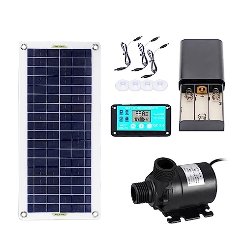 Solar springbrunnen für außen 50 W Solar Wasserpumpe Bürstenlosen Solar Panel Fisch Wasser Pool Kit 12 V Garten Dekoration Pool Powered Brunnen Teich PUM Aquarium(with 10A Controller) von BASSFLY