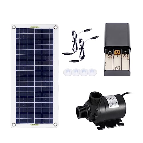 Solar springbrunnen für außen 50W 800L/H Bürstenlose Solar Power Wasserpumpe Set Ultra-leise Tauch Solar Brunnen Pumpe Fischteich Garten brunnen Dekoration(Without Battery Set) von BASSFLY