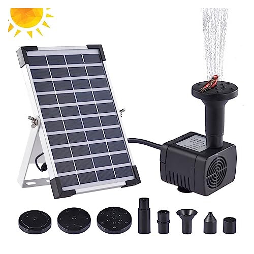 Solar springbrunnen für außen 5W Solar Panel Wasserpumpe Garten Dekoration Outdoor Solar Wasserpumpe Schwimmenden Brunnen Mit 6 Düsen for Vogel Bad teich von BASSFLY