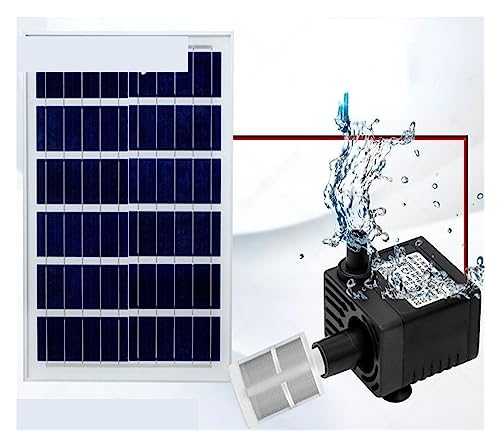 Solar springbrunnen für außen Aquarium Brunnen Garten Solar Tauch Wasserpumpe Steingarten Zirkulation Outdoor Mini Hof Fisch Pool Pumpe Filter(A add 10000m Battery) von BASSFLY