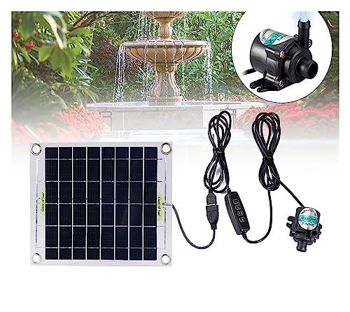 Solar springbrunnen für außen Bürstenloses Solar-Wasserpumpen-Set kann zeitgesteuert Werden. Extrem leiser Tauchmotor for Aquarium, Fischteich, Garten, Brunnen, Dekoration von BASSFLY