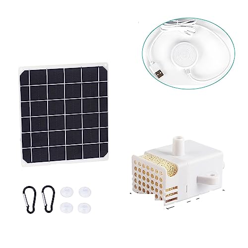 Solar springbrunnen für außen Drahtlose Solarpanel Wasserpumpe Katzen Hund Trinkbrunnen Schüssel Haustier Spender Trinken Tauchpumpe Auto Trinker Feeder Ersatz(with Solar Panel) von BASSFLY