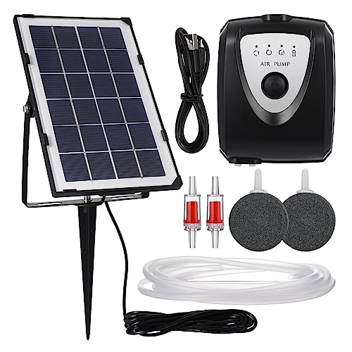 Solar springbrunnen für außen Solar Power Luftpumpe Belüfter Set Sauerstoff Ausrüstungen USB Lade Teich Belüfter Wasserpumpe for Aquarium Garten Teich von BASSFLY