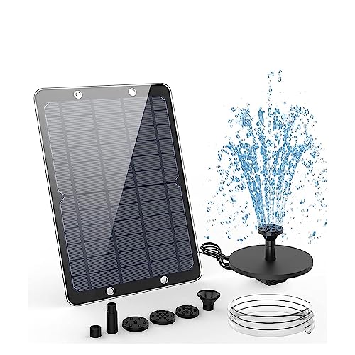 Solar springbrunnen für außen Solarbrunnenpumpe 9W, DIY Solarbrunnen for den Garten, Solarbrunnenpumpe for Vogelbad mit 4 Düsen for Teiche von BASSFLY