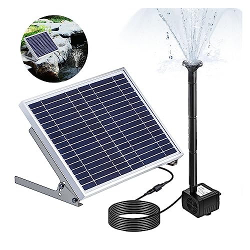 Solar springbrunnen für außen Solarpanel betriebener Springbrunnen Pool Teich Garten Wasser Sprinkler Sprayer mit Wasserpumpe & Köpfe von BASSFLY